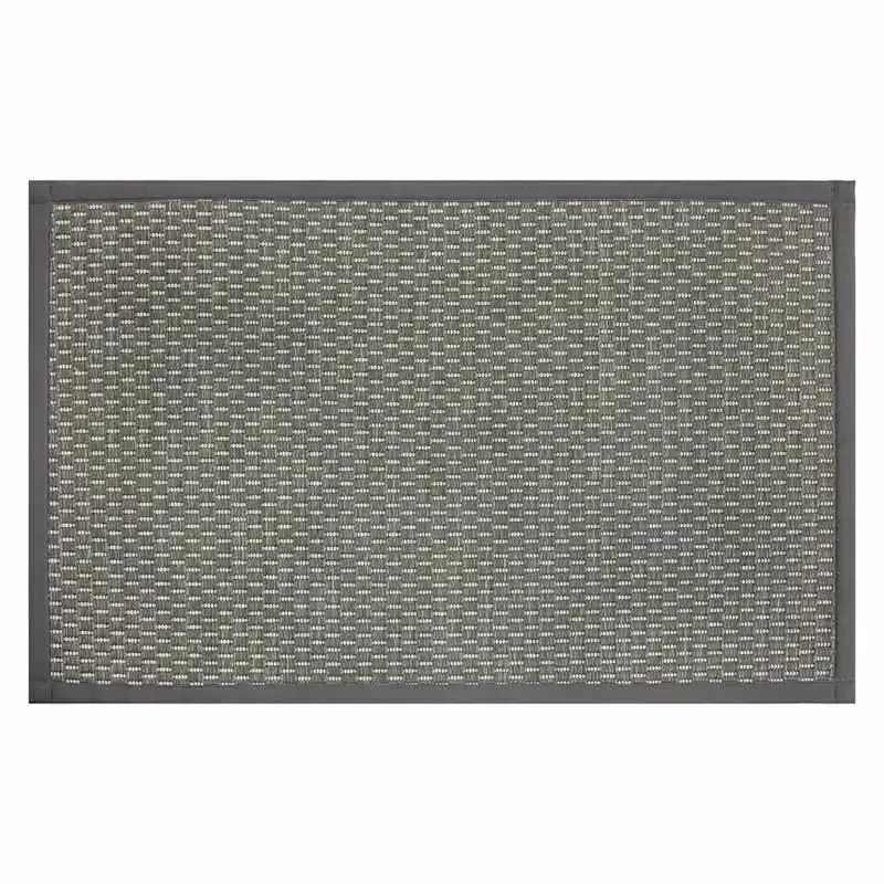 Tonal Light Grey Puff-Back Washable Kitchen Mat, 21x34