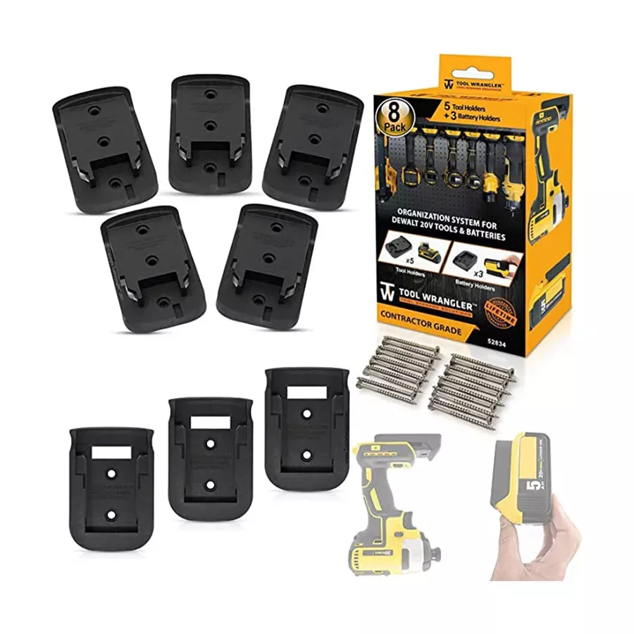 Tool Wrangler DeWalt 20v Tool (5) and Battery (3) Hanging Holders 8pk