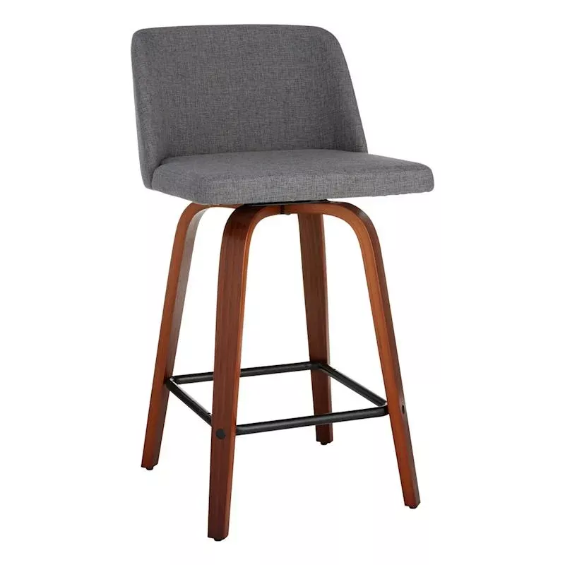 Toriano Upholstered Swivel Counter Stool, 26"