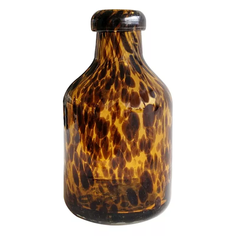 Tortoise Shell Glass Vase, 6"