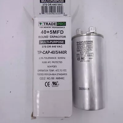 TRADEPRO Carrier TP-CAP-40/5/440R 40+5 MFD 440V Round Run Capacitor