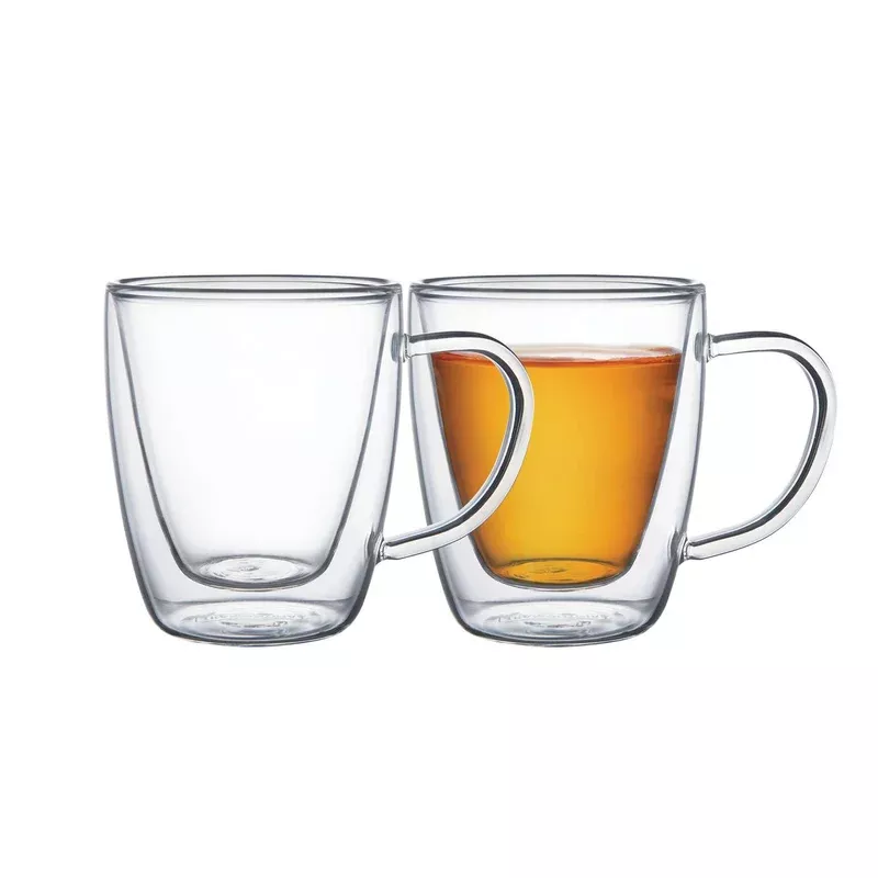 Tramontina 2 Pcs. Double Walled Coffee and Tea Cups with Handles (270ml)