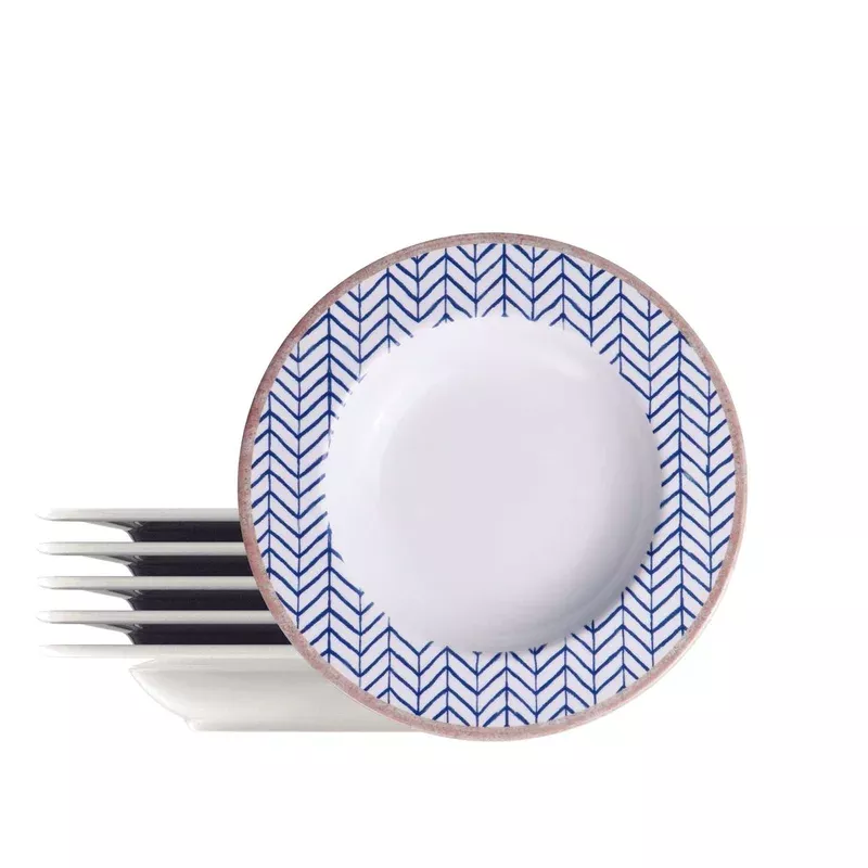 Tramontina Abstratta 6 Pcs. Fine Porcelain Deep Plate Set 23 cm