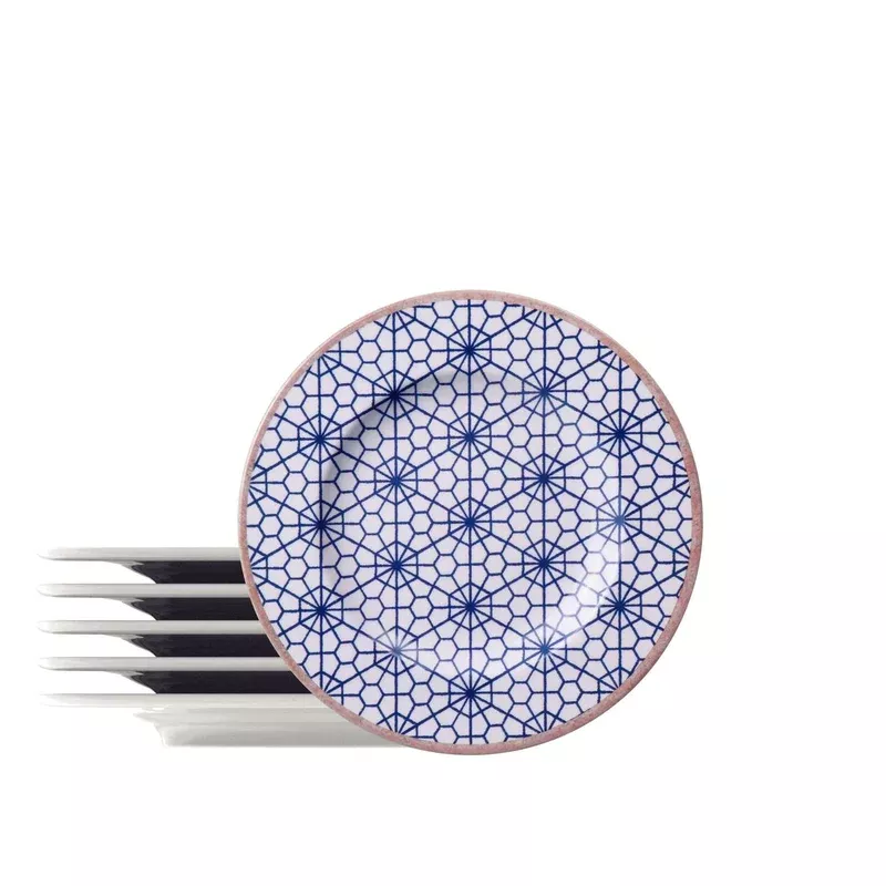 Tramontina Abstratta 6 Pcs. Fine Porcelain Side Plate Set 21 cm