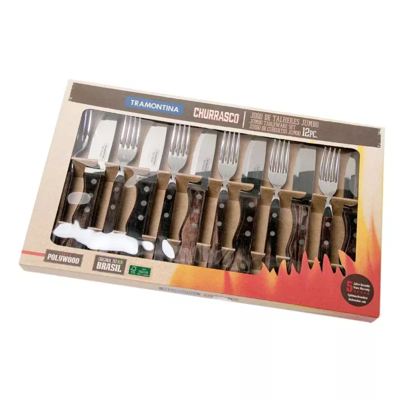 Tramontina Churrasco 12-delig Jumbo Steak Cutlery – Bruin
