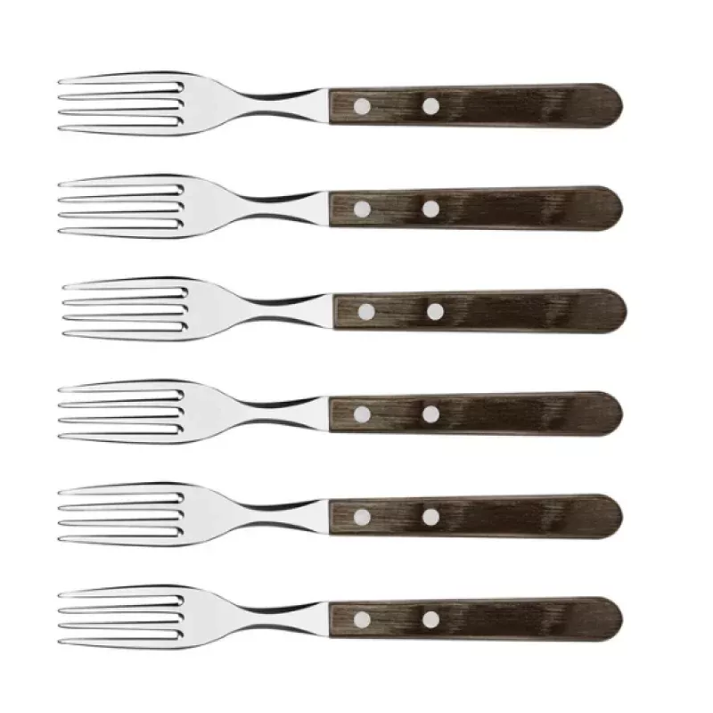 Tramontina Churrasco GAUCHO 6-delige steakvork – Bruin