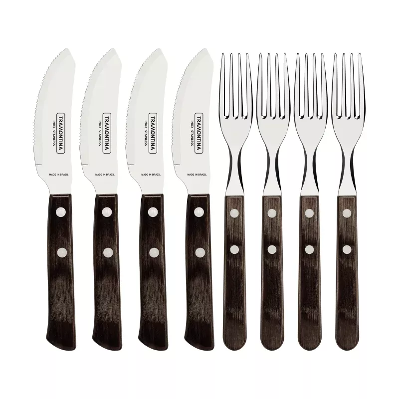 Tramontina Churrasco Pizza bestek 8-delig – Bruin