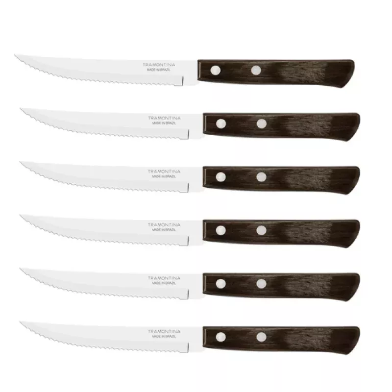 Tramontina Churrasco Pizza steak bestek 6-delig – Bruin