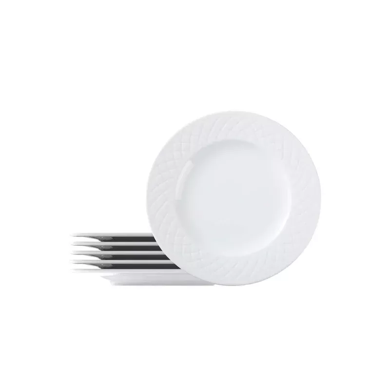 Tramontina Ingrid 6 Pcs. Fine Porcelain Dinner Plate Set 27 cm