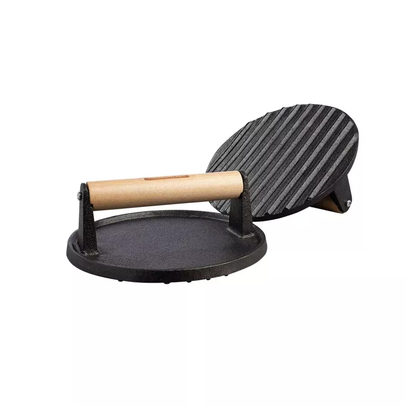 Tramontina Round Grill Press 17.3cm Pre-seasoned Cast Iron