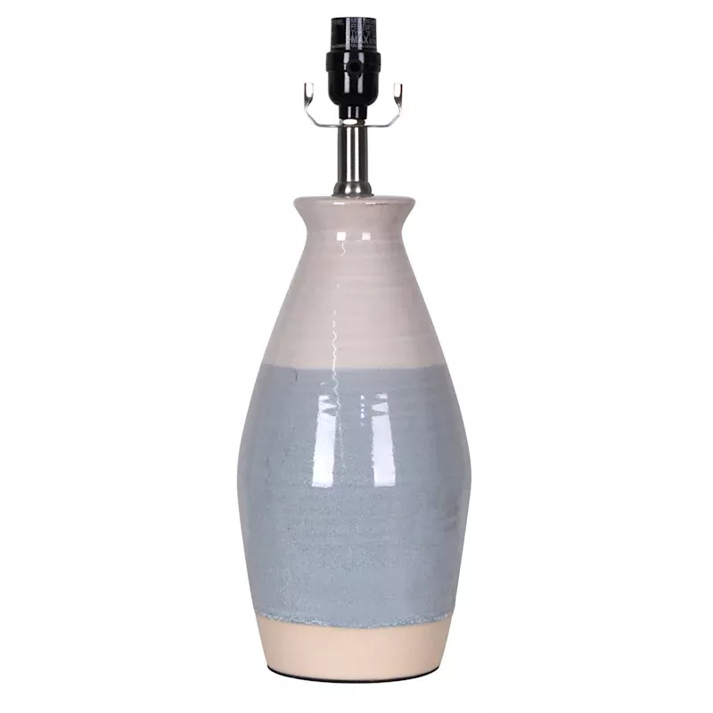 Tri-Colored Neutral Ceramic Table Lamp Base, 17"