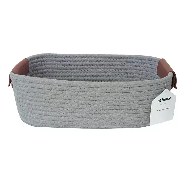 Trist Grey Rectangle Storage Bin, Small