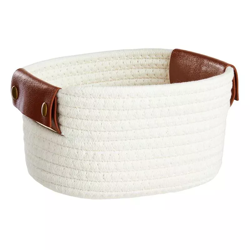 Trist White Rectangle Bins, Medium