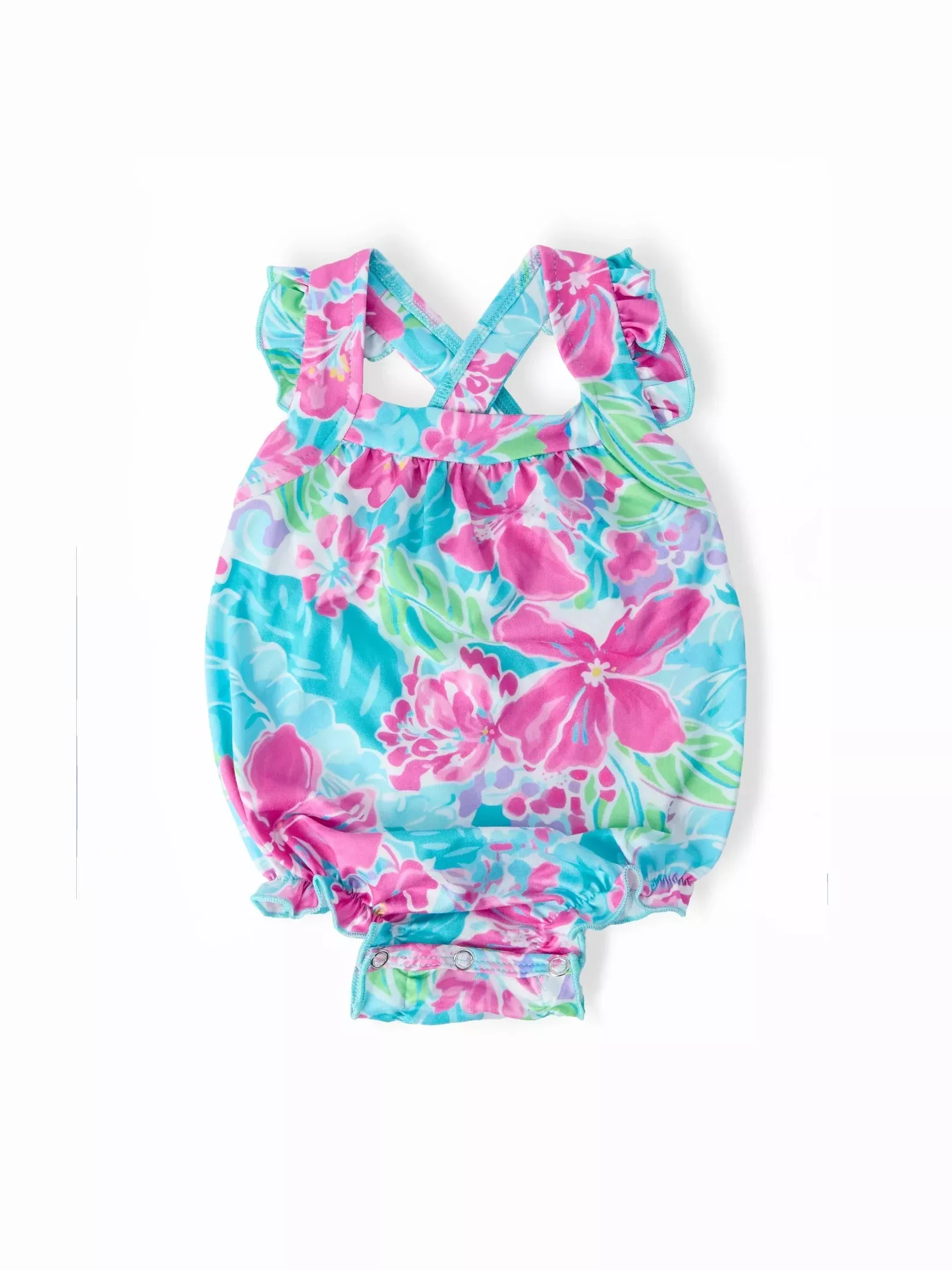 Tropical Punch Ruffle Back Romper