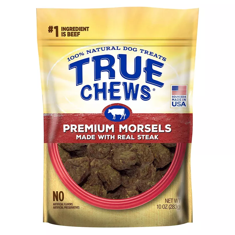 True Chews Premium Morsels with Real Steak Dog Treats - 10 oz
