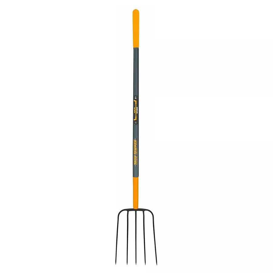 True Temper 5 Tine Manure Fork with Fiberglass Handle
