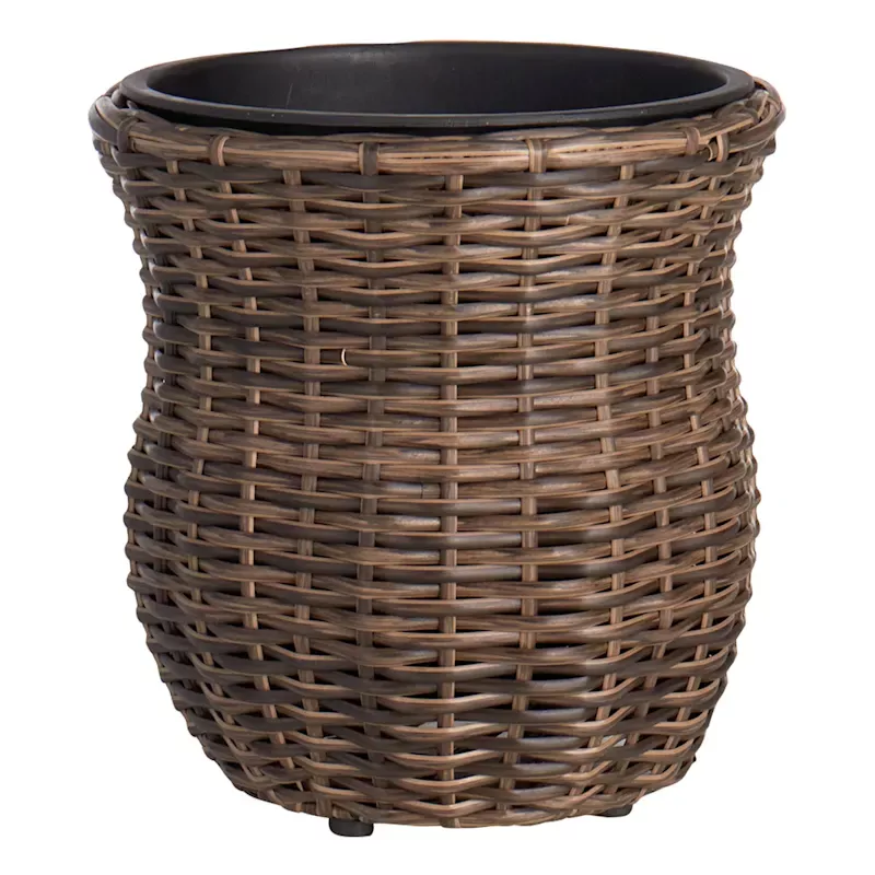 Tulip Shaped Woven Outdoor Planter, Medium