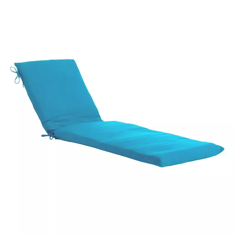 Turquoise Canvas Outdoor Chaise Lounge Cushion
