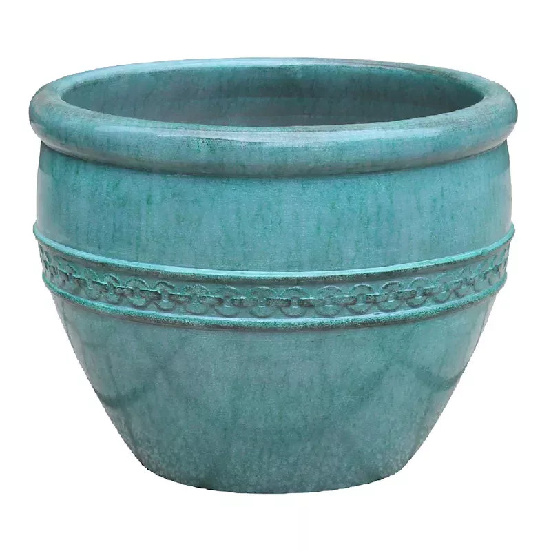 Tyler Teal Tall Outdoor Planter, Medium