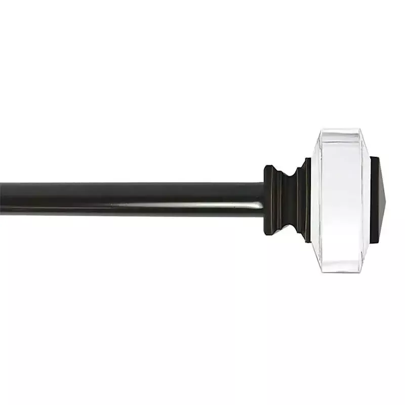 Tyson 3/4" Clear & Bronze Square Curtain Rod, 84-120"