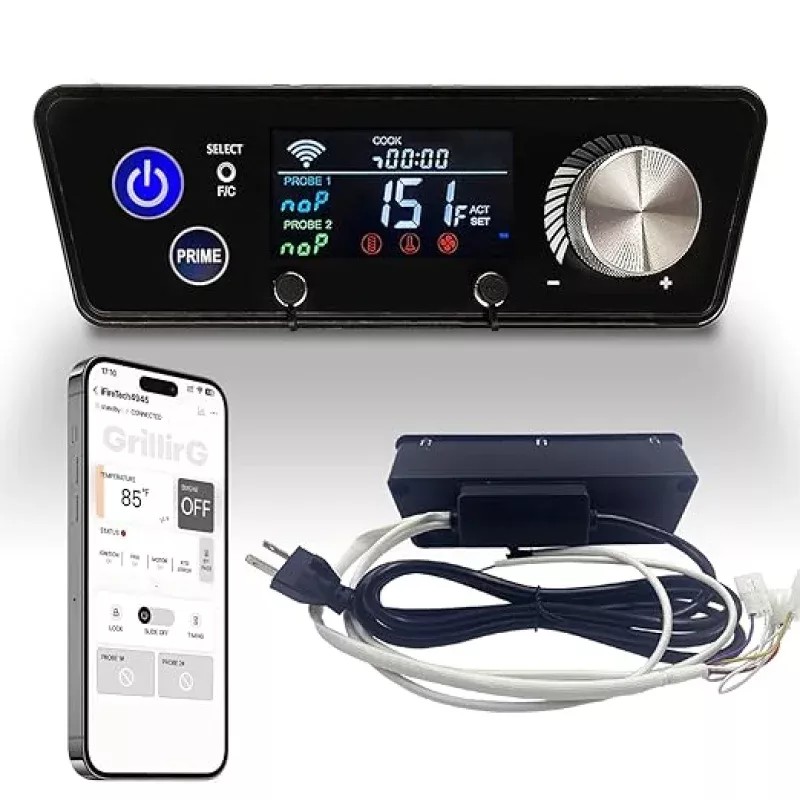 Upgraded Smart WiFi PID Digital Trapezoid Control Board Kit Replacement with APP Control for Pit Boss Vertical Pellet Smokers, Compatible with PBV3P1/PBV4PS1/PBV5P1 Series