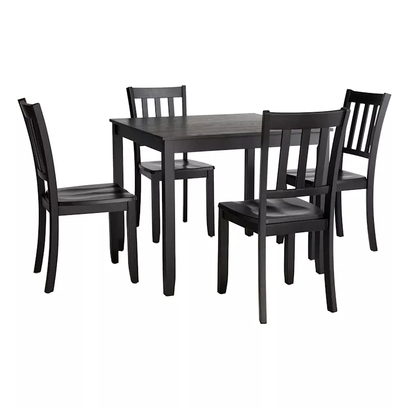 Uptown 5-Piece Wooden Dining Set, Black
