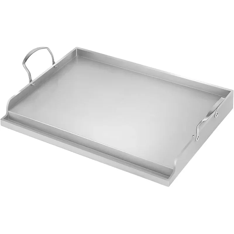Utheer 23 x 16 Ceramic Nonstick Stainless Steel Griddle for Gas, Charcoal, Grill, Large Stove Top Griddle, Non-Toxic, PFAS/PFOA/PTFE Free, Oven Up to 500F, for BBQ, Camping & Kitchen, Black