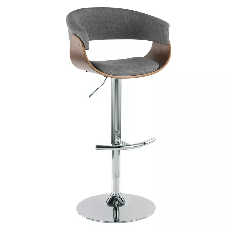 Vintage Mod Adjustable Swivel Barstool, Grey