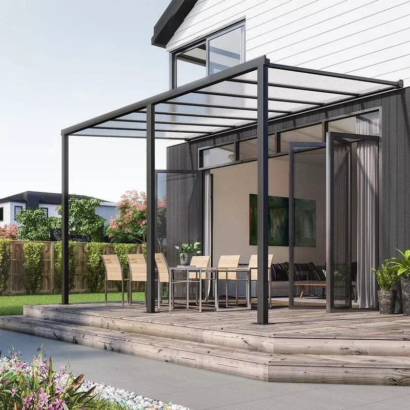 Wall Mounted Patio Cover 4.8 x 3m Ironsand SP8101-485×3