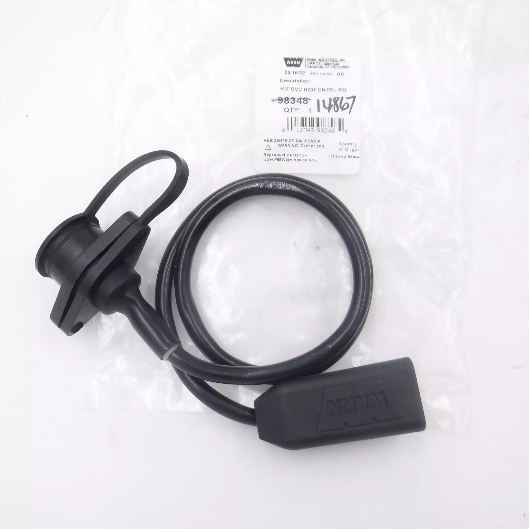Warn 98348 Winch Remote Control Socket Extension 2′ for Truck/SUV Winch