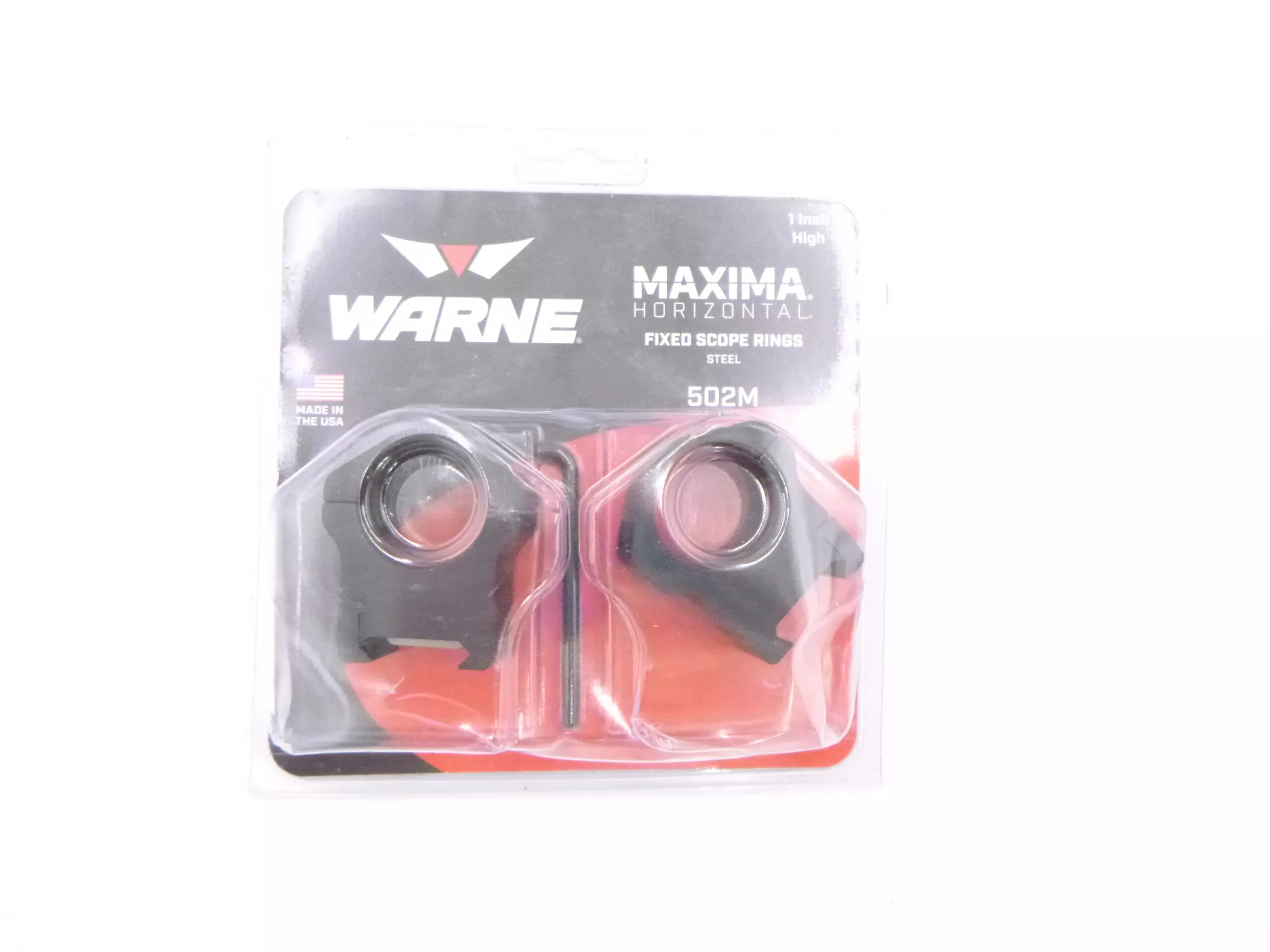 Warne Maxima Horizontal Fixed Attach Weaver/Picatinny Scope Ring 1″ Tube High