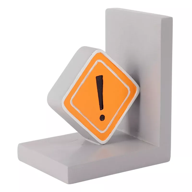 Warning Sign Bookend, 5"