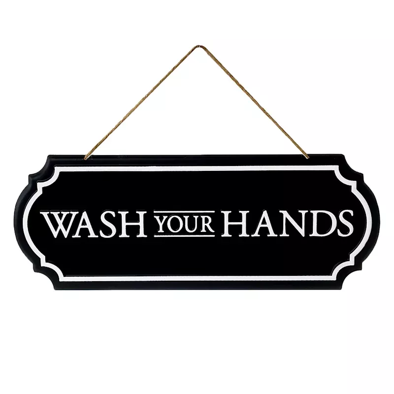 Wash Your Hands Metal Hanging Wall Decor, 6x16