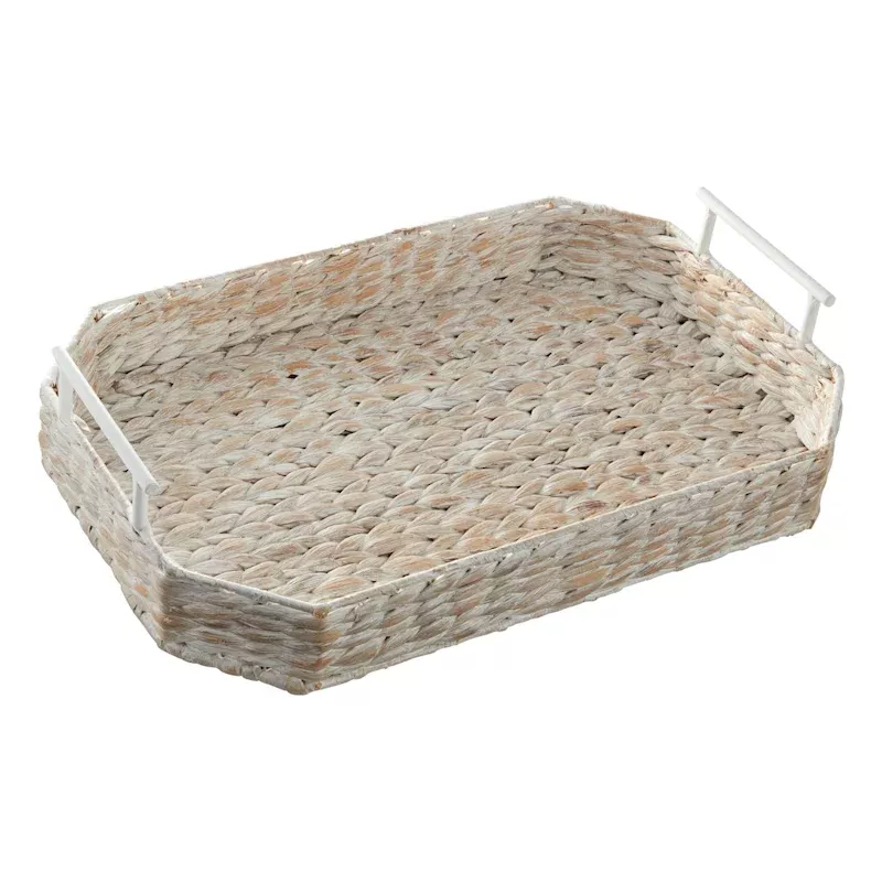 Water Hyacinth Decorative Tray, 18"
