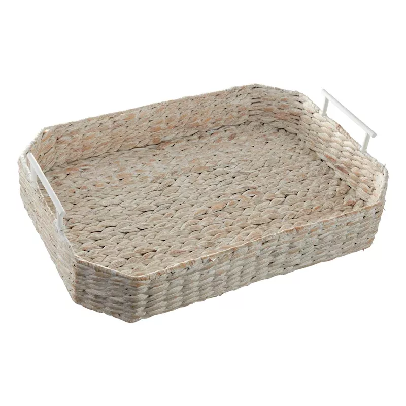 Water Hyacinth Decorative Tray, 20"