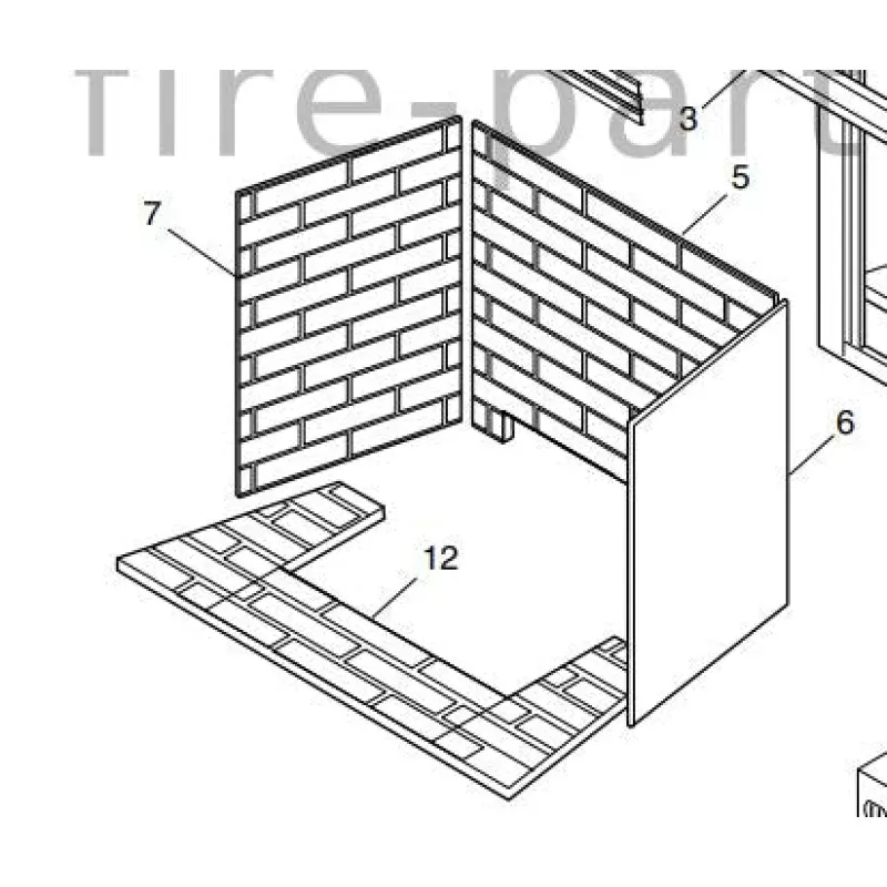 Weathered Fire Brick Liner Kit for Monessen 2000 Series Direct Vent FB4742W10B