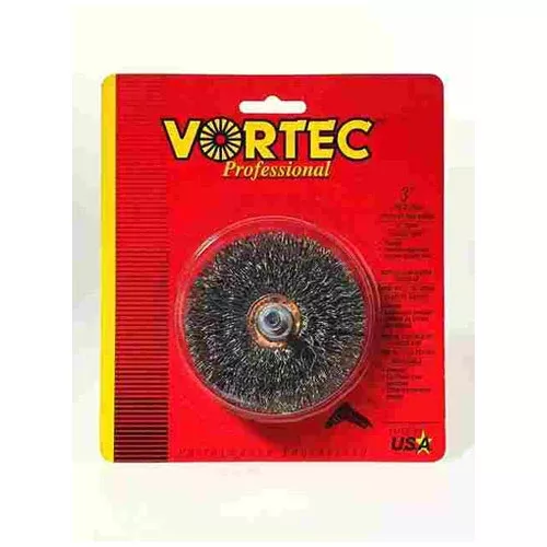 Weiler 36011 Vortec Pro Wire Wheel Brush, Round Shank, Carbon Steel