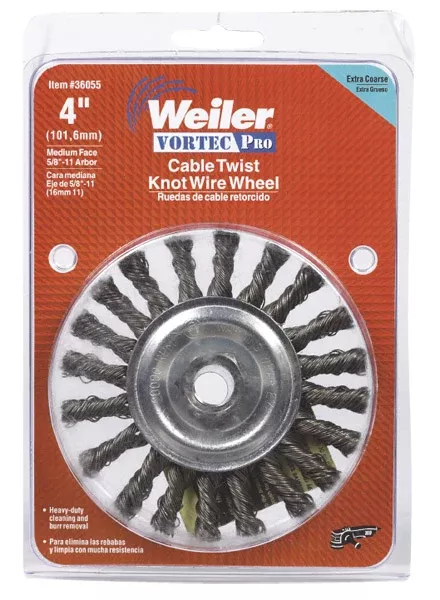 Weiler 36055 Cable Twist Knot Wire Wheel, 4"