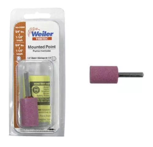 Weiler 36809 Cylindrical Shaped Stem Mounted Point 3/4"X1-1/4"X1/4"