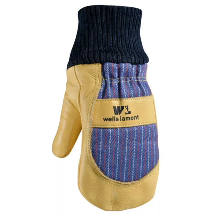 Wells Lamont Kid's Insulated Cowhide Leather Palm Mittens - Ages 3-6 - Tan