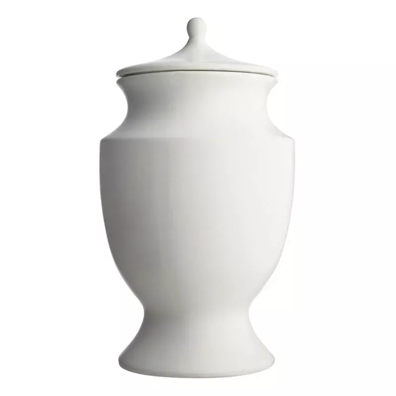 White Ceramic Ginger Jar, 17.7"