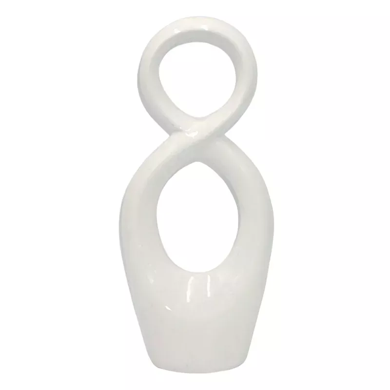 White Ceramic Infinity Sculpture, 12.5"