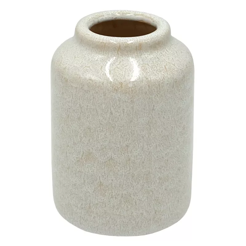 White Ceramic Vase, 5"