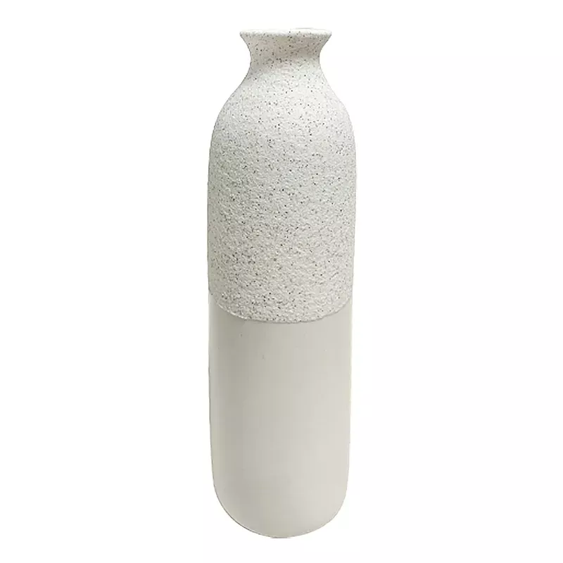 White Ceramic Vase, 9.3"