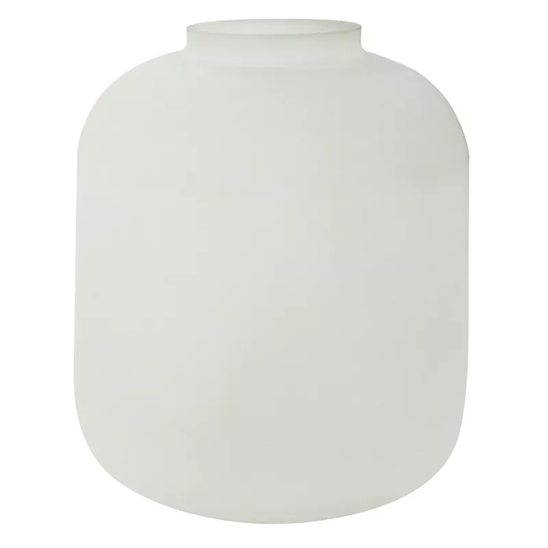 White Glass Vase, 8.5"