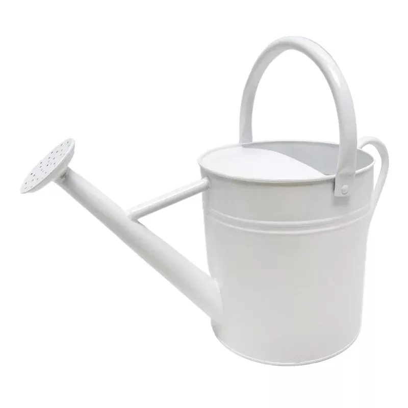 White Metal Watering Can, 18"