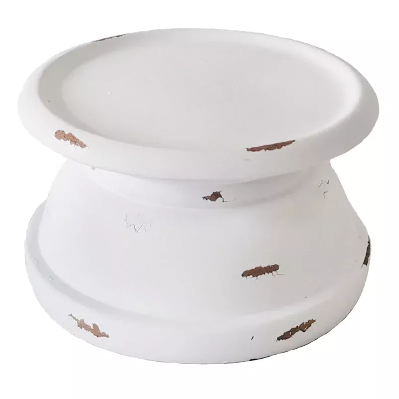White Pillar Candle Holder, 3"