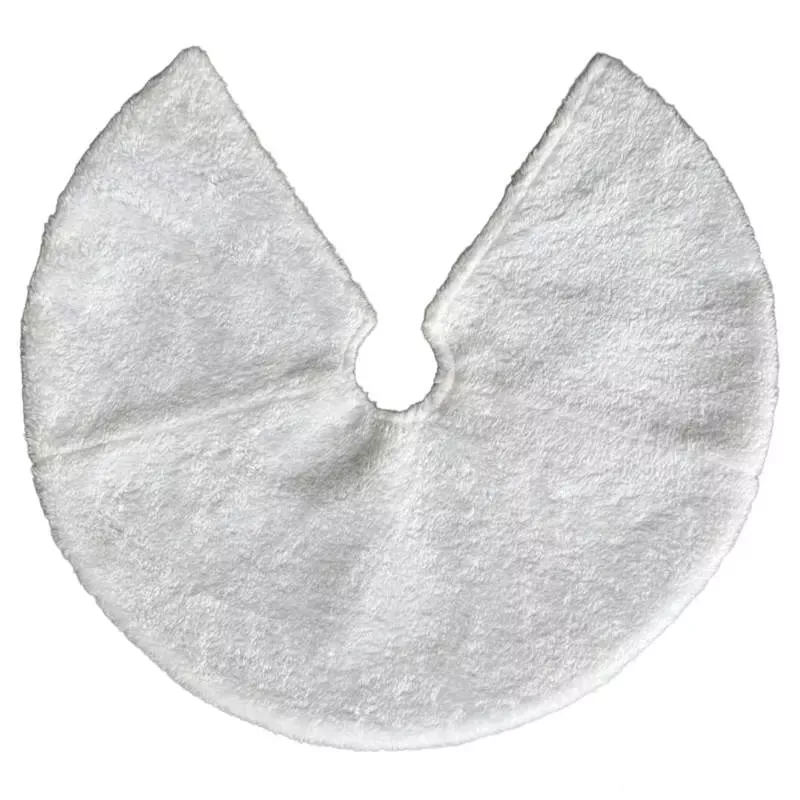 White Plush Mini Christmas Tree Skirt, 18"