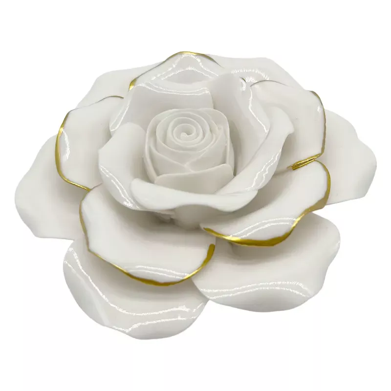 White Porcelain Flower, 4x2