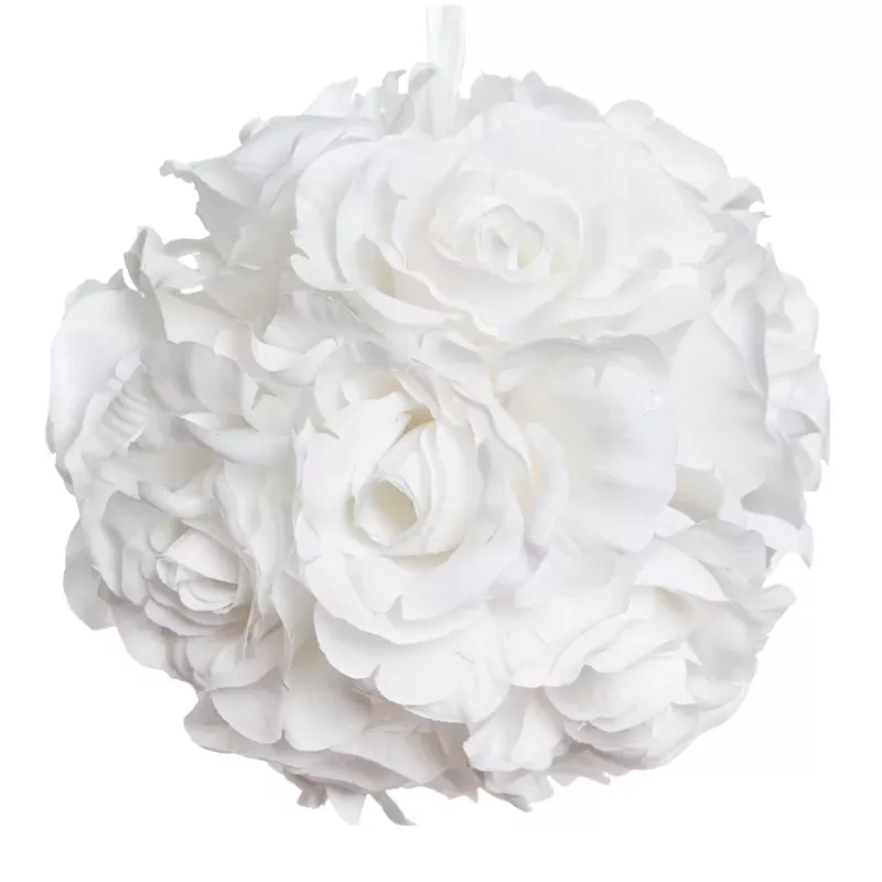 White Rose Kissing Ball, 6"